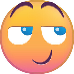 Smirking emoji with mischievous expression and raised eyebrows.