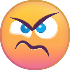 Angry emoji with furrowed eyebrows and frowning mouth expression.