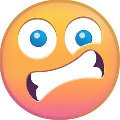 Colorful emoji with anxious and confused facial expression.