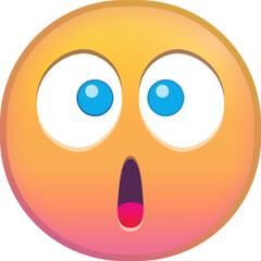 Surprised emoji with wide eyes and open mouth expression.