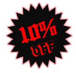 10% discount tag for certain items