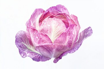 Obraz premium Vibrant purple cabbage with water droplets showcasing fresh produce and healthy eating