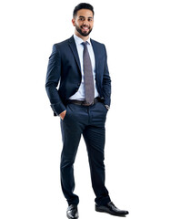 Generative AI. Portrait of only one Man White Background. created by AI.