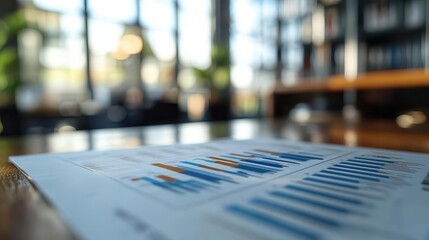 Business growth plan, close-up of financial charts and graphs on a desk
