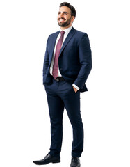 Generative AI. Portrait of only one Man White Background. created by AI.