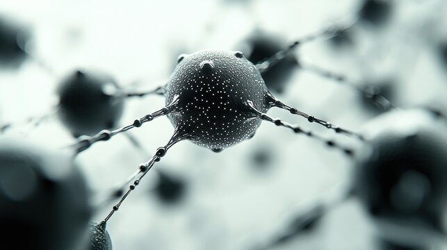 Network Node, microscopic view, connection, science, background blur, research