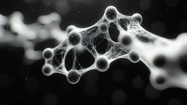 Network nodes, digital space, connection, abstract background