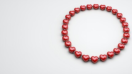 Obraz premium Red Hearts Circle Minimalist Design Light Gray Background