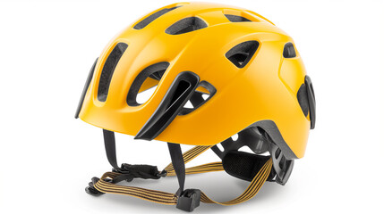 Bright Yellow Climbing Helmet with Safety Straps