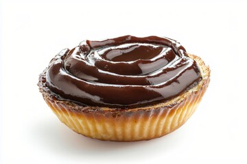 Delicious Chocolate Tartlet on White Background Sweet Treat Pastry Dessert Indulgence