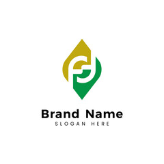 F logo design vector template design for brand