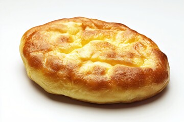 Golden baked flatbread on white offering a warm and inviting culinary experience closeup