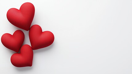 Red Pixelated Hearts on White Background