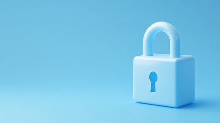 Blue Padlock Against Soft Blue Background Representing Security and Protection in Digital and Physical Spaces