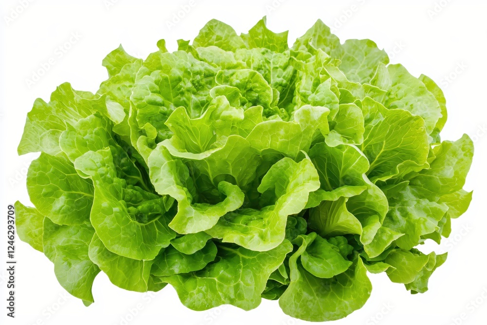 Aufkleber fresh green butter lettuce on a white background showcasing vibrant color and crisp texture