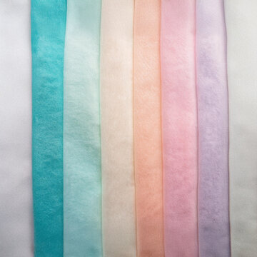Subtle Soft Pastel Rainbow Random Color Mixed Colour Pleated Wrinkle Cotton Fabric Cosmetics Cosmetic Products Makeup Fashion Texture 3D Background Screen