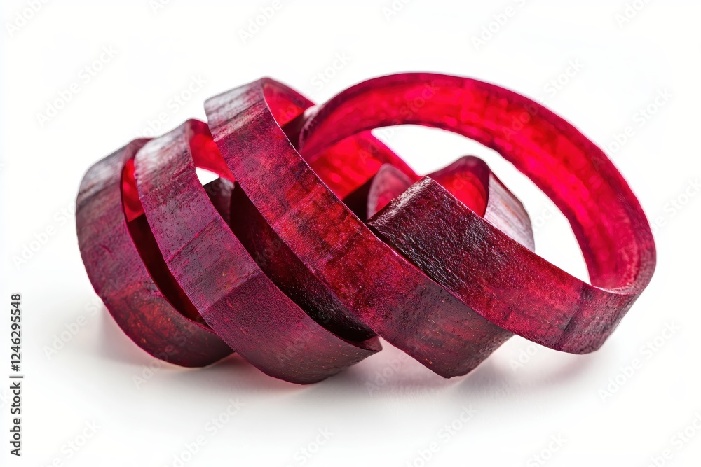 Aufkleber abstract arrangement of vibrant red beet slices on a clean white backdrop in studio light