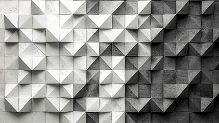 Geometric Concrete Pyramid Texture Abstract Monochrome Wall Art Design Architecture Decoration.
