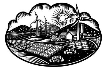 Green environment friendly city scene  vector