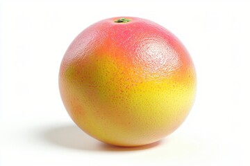 Vibrant grapefruit presented on a clean white background showcasing its texture and color gradient