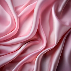 Obraz premium Subtle Soft Pastel Pink Color Mixed Colour Pleated Wrinkle Silk Fabric Cosmetics Cosmetic Products Makeup Fashion Texture 3D Background Screen