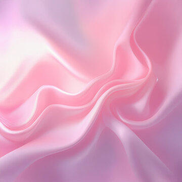 Subtle Soft Pastel Pink Color Mixed Colour Pleated Wrinkle Silk Fabric Cosmetics Cosmetic Products Makeup Fashion Texture 3D Background Screen