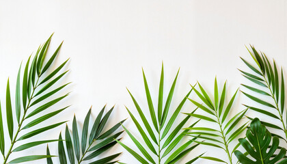 Fototapeta premium Decorative palm leaves arranged on wall, celebrating Palm Sunday
