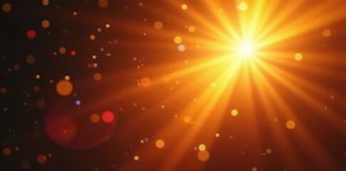 Obraz premium Vibrant energy burst, golden light rays and bokeh, vibrant, flash