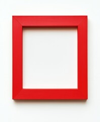 Red square frame mockup, white background