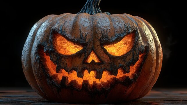 pumpkin with scary face concept