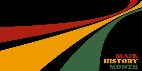 Happy black history month simple diagonal background vector illustration flat style. Suitable for landscape and square poster, cover, web, social banner, or flyer.