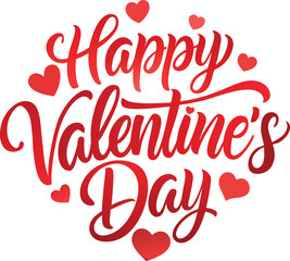 Happy Valentine Day, A handwritten text Happy Valentine's Day. Lettering. Colorful holiday banner. Vector illustration