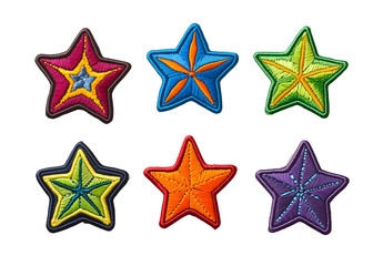 Obraz premium Colorful star shapes in a variety of vibrant colors. Perfect for decorations, crafts, or educational projects. 