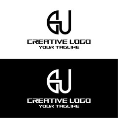 creative letter logo eu design vector