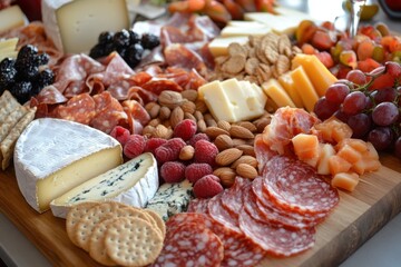Creating a sophisticated cheese and charcuterie board a culinary delight at home food presentation gourmet experience indoor setting artistic viewpoint entertaining concept