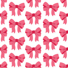 Vector seamless pattern with ribbon bow