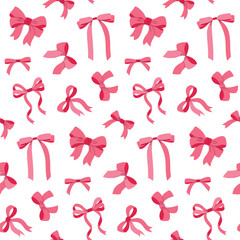 Vector seamless pattern with ribbon bow