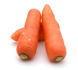 There are carrots on a white background - stock photo
