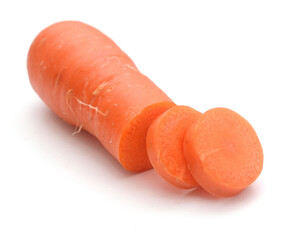 There are carrots on a white background - stock photo
