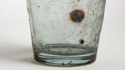 Close-up of a glass of water with subtle greenish tint, depicting arsenic contamination and environmental pollution hazards.