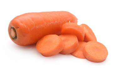 There are carrots on a white background - stock photo

