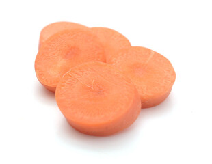 There are carrots on a white background - stock photo
