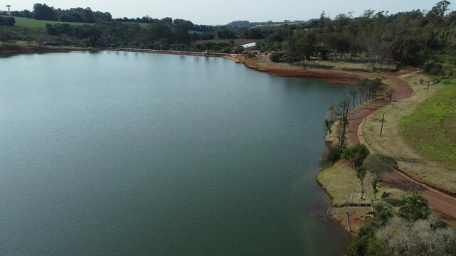 Aerial view of the Parque da Raposa ecological municipal park in Apucarana.