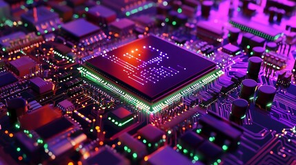 Obraz premium Modern circuit board designs with quantum computing and futuristic visual themes