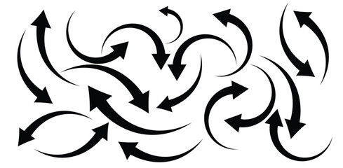 Arrows set black icons. Arrow icon. Arrow vector collection. Doddle arrow set, collection of arrows. Collection different arrows sign
