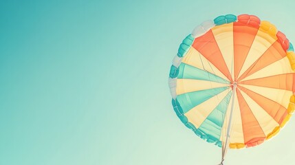 Obraz premium Colorful parasail against a clear blue sky.