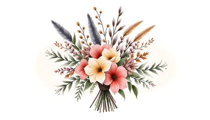 Fototapeta premium Flower bouquet with pastel blooms and greenery