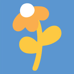 Orange flower with children style