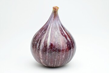 Obraz premium Single fresh ripe fig on white clean background studio shot healthy delicious fruit