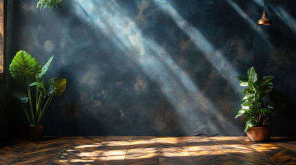 Obraz premium Photography studio backgrounds with a textured dark gray backdrop and subtle lighting
